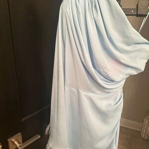 Elegant One Shoulder Ice Blue Dress